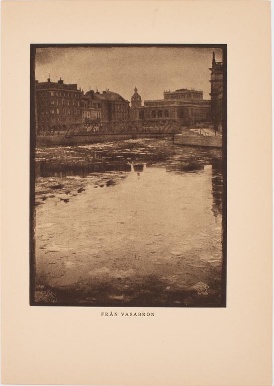 Henry B. Goodwin, three photo gravures from the book 'Vårt vackra Stockholm', signed in the negative.