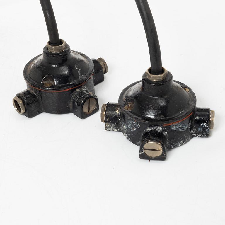 A pair of Industrial lamps, ASEA, first half of the 20th century.