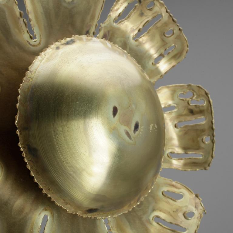 VÄGGLAMPA, mässing, Holm Sørensen & Co, Danmark, kring 1900-talets mitt.