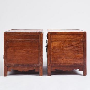 A pair of huanghuali cabinets, Qing dynasty.