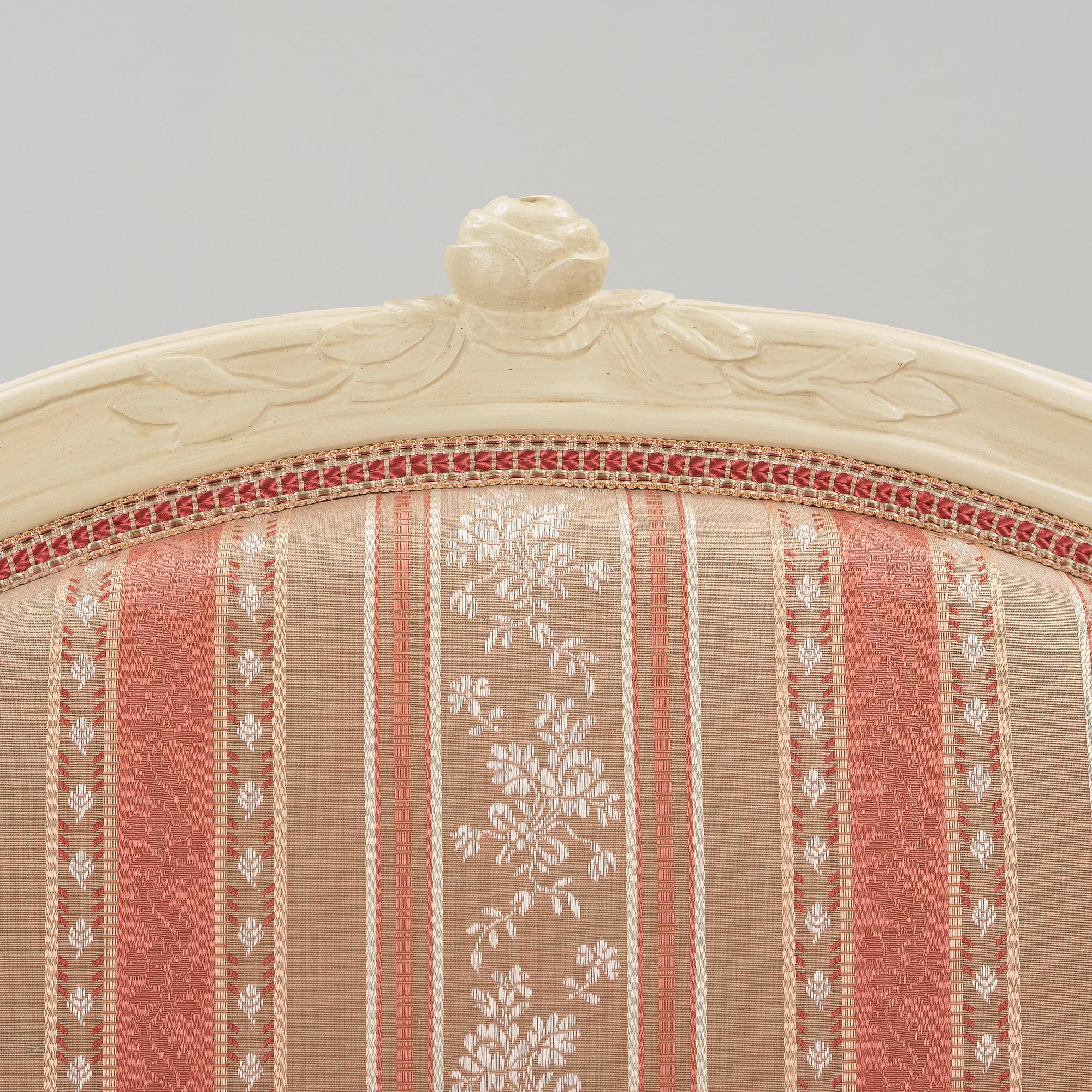 KARMSTOLAR, ett par, stockholmsarbeten, transition rokoko/gustavianska, 1770-tal.