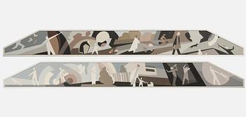 Jaakko Valo, akryl på pannå, 2 st, osignerade.