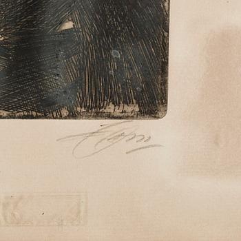 ANDERS ZORN, etsning. Signerad. Signerad och daterad 1905 i plåten.