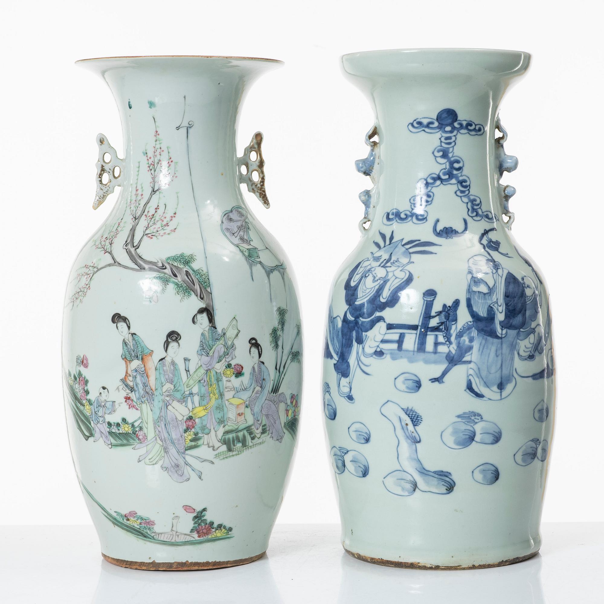 Two porcelain floor vases, China, circa 1900.