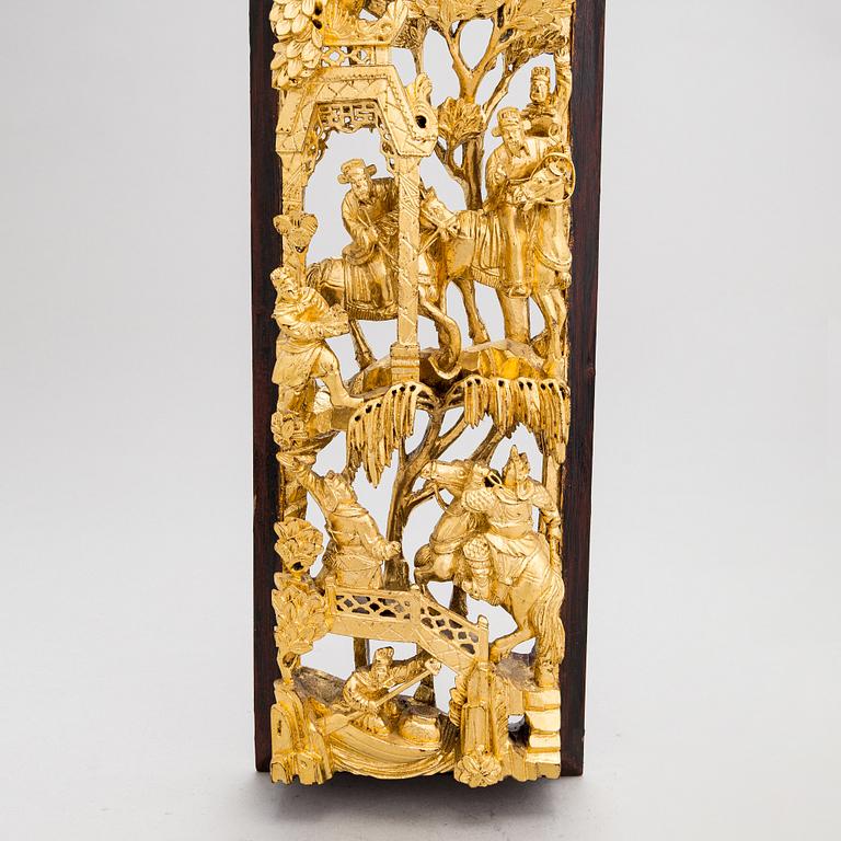 A Chinese, late Qing dynasty wood relief.