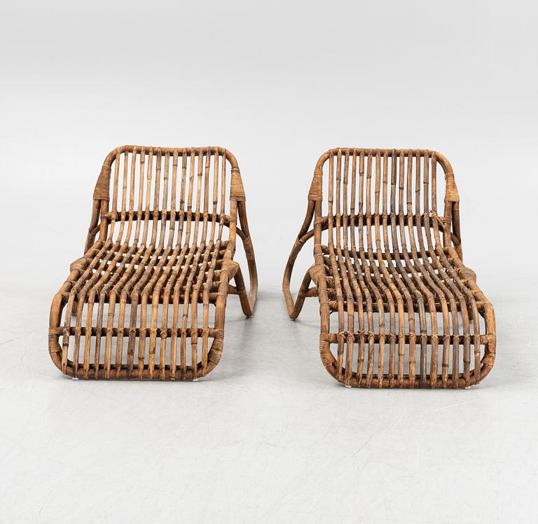 Piet Hein Eek, a pair of rattan and bamboo lounge chairs, Ikea.