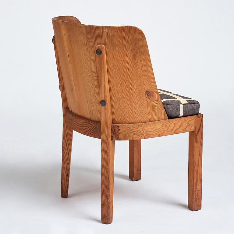 Axel Einar Hjorth, a stained pine "Lovö" chair, Nordiska Kompaniet, Sweden 1930s.