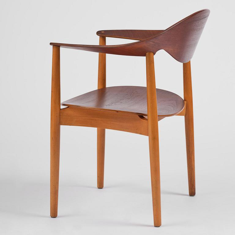 Ejner Larsen & Aksel Bender Madsen, a "Metropolitan" chair, Fritz Hansen, Denmark, 1950s.