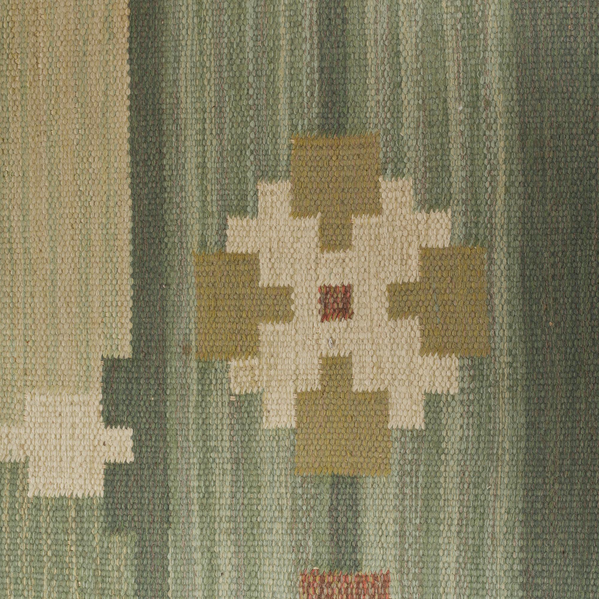 A SWEDISH FLATWEAVE, SIGNED SH, 230 x 165 cm.