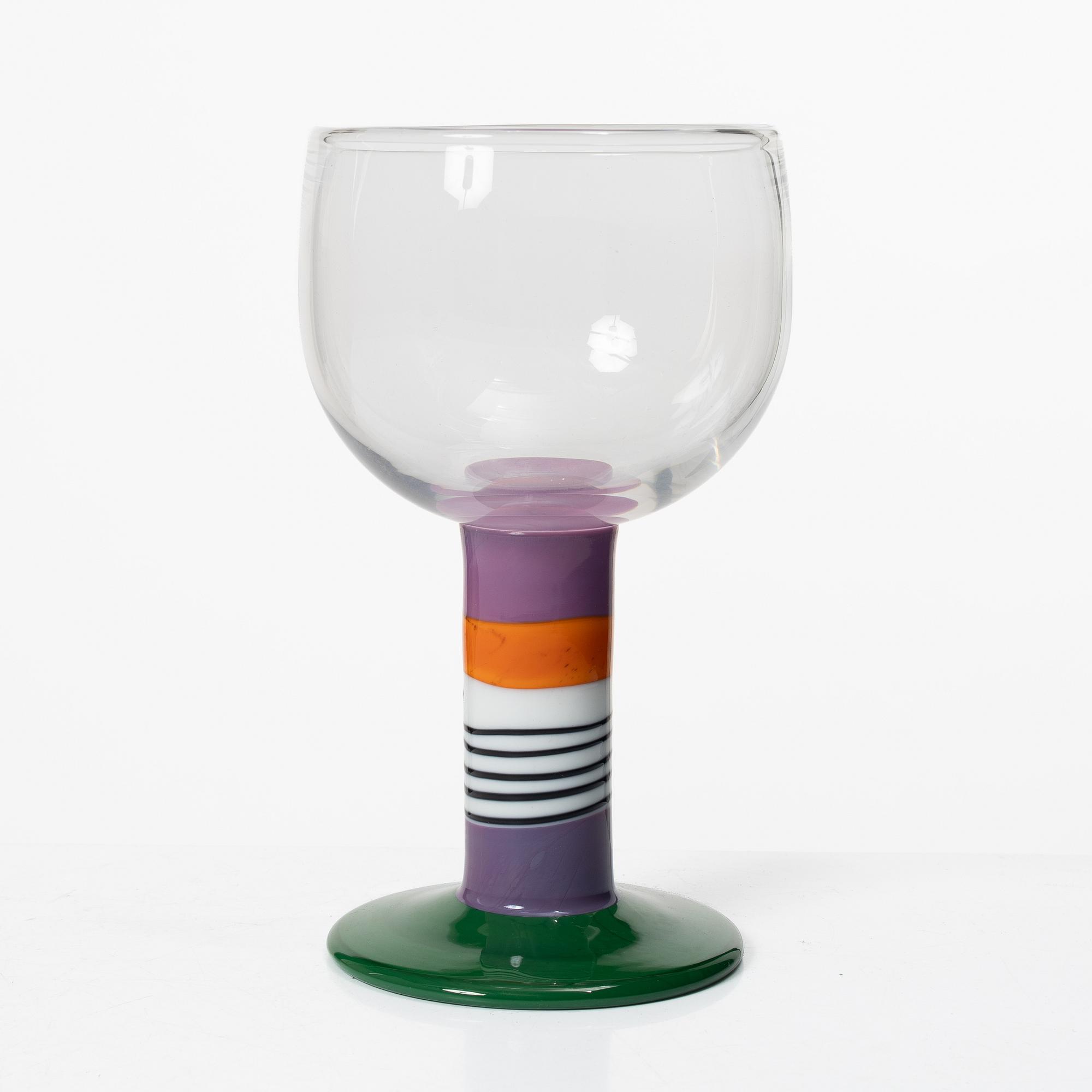 Gunnar Cyrén, Goblet, “Pop Glass”, Orrefors, signed 1967.