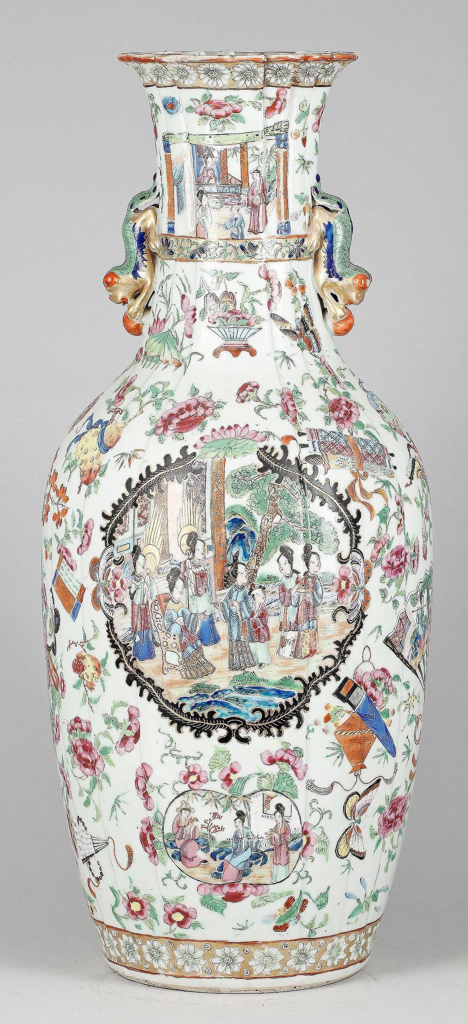 GOLVURNA, porslin, Kina, Kanton, 1800-tal.