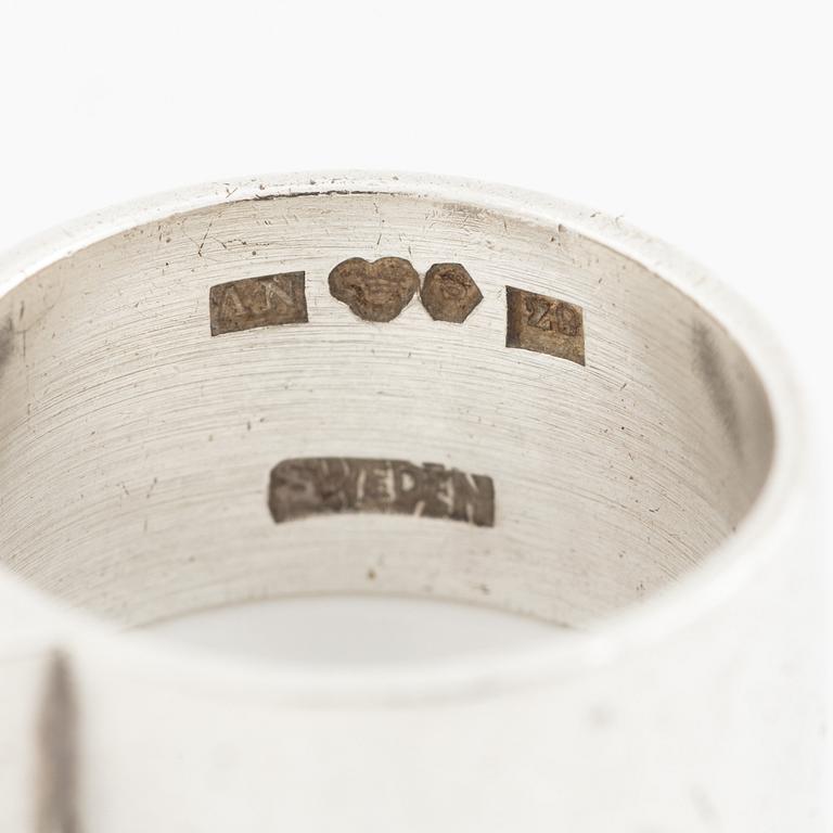 Wiwen Nilsson, ring, silver with step-cut rock crystal, Lund 1974.