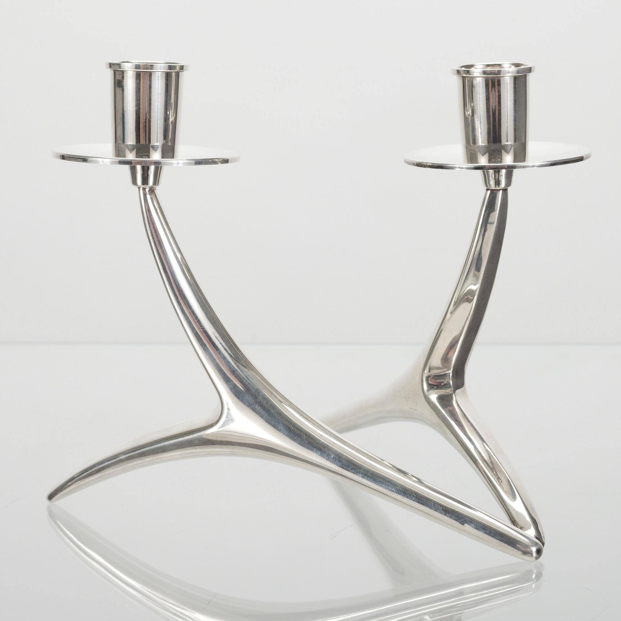 LJUSSTAKE, silver, Anna-Greta Eker, Auran Kultaseppä, Åbo 1963. Vikt ca 125 g.