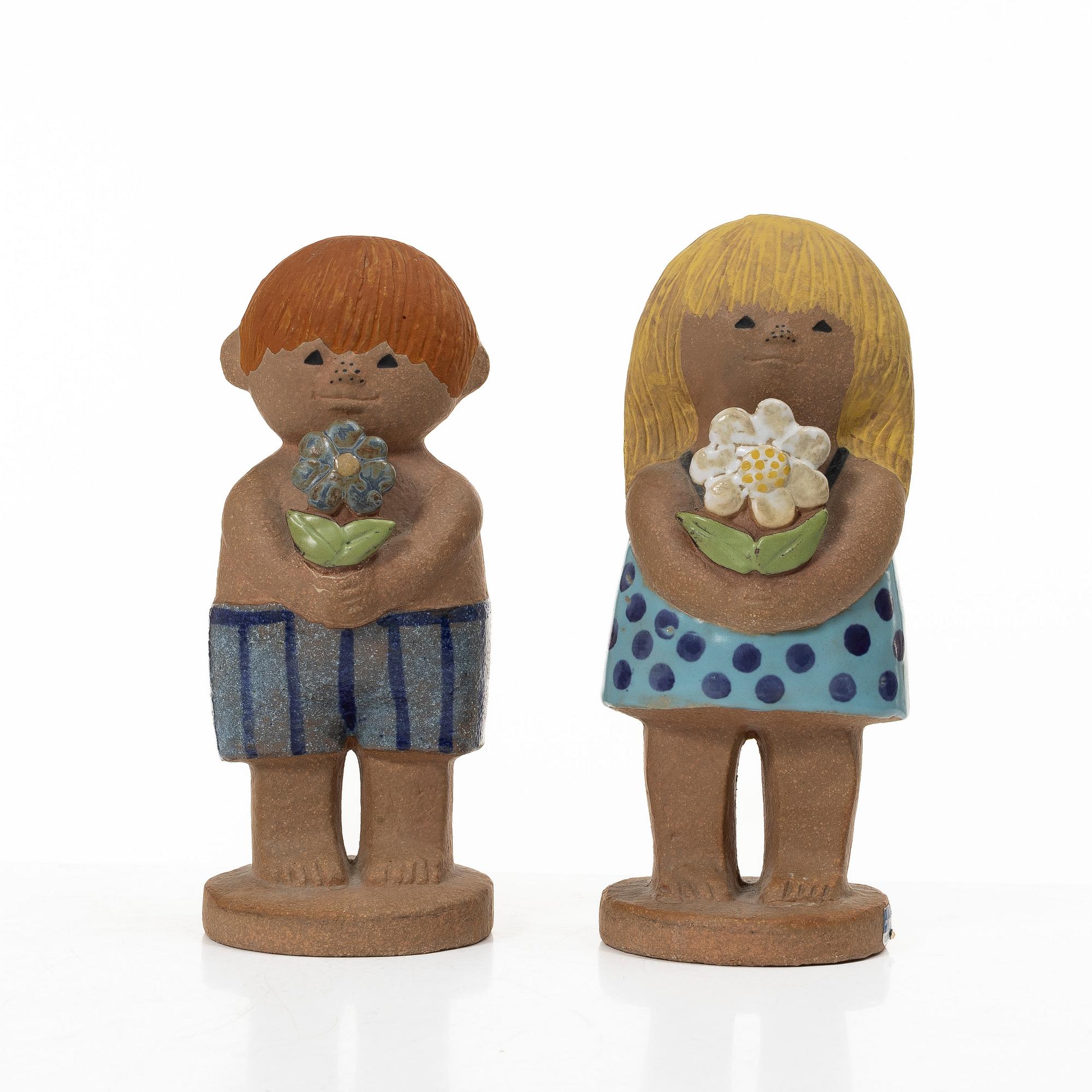 Lisa Larson, Figuriner, 2 st, stengods, Gustavberg.