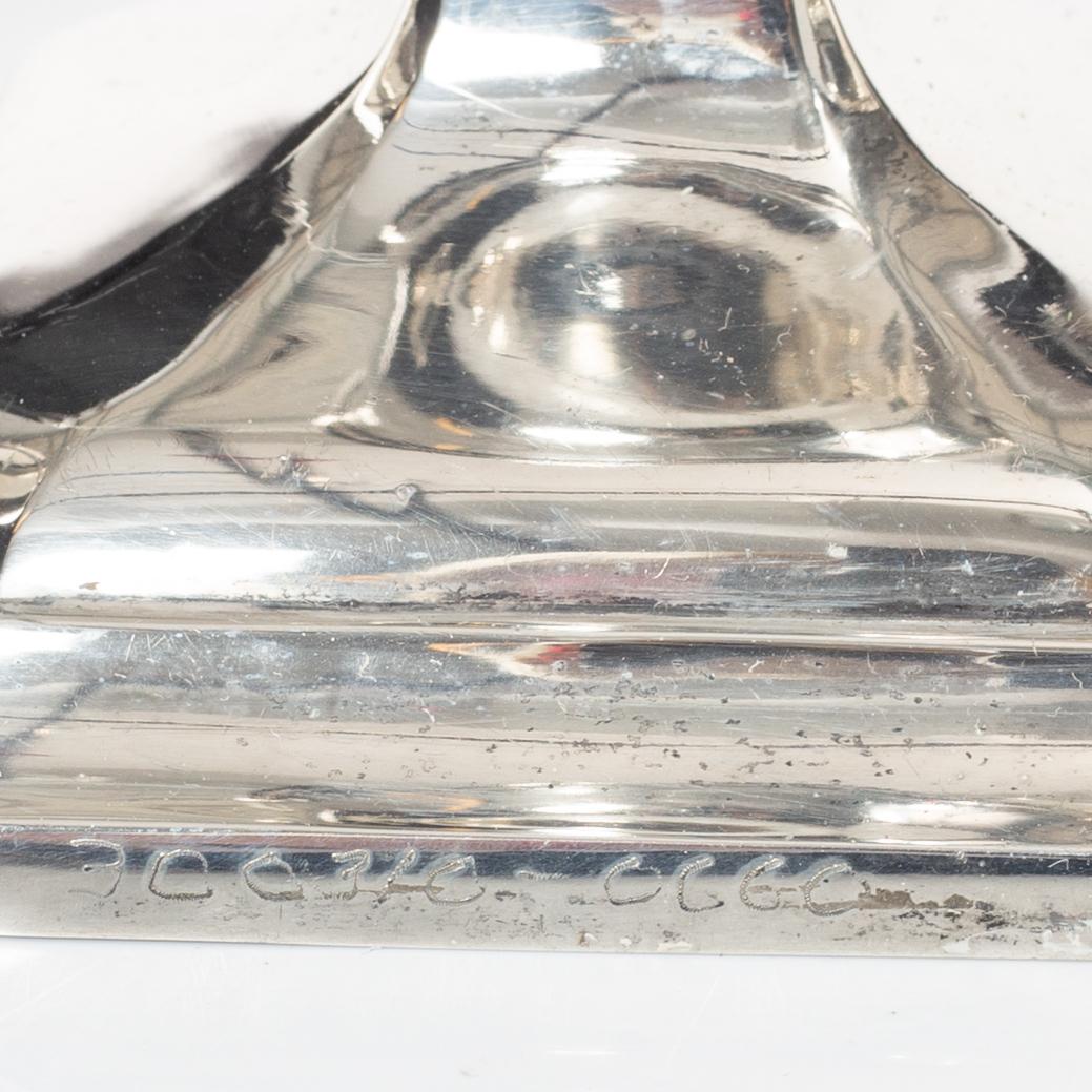 Hugo Grün, four silver candlesticks, Denmark, 1936.