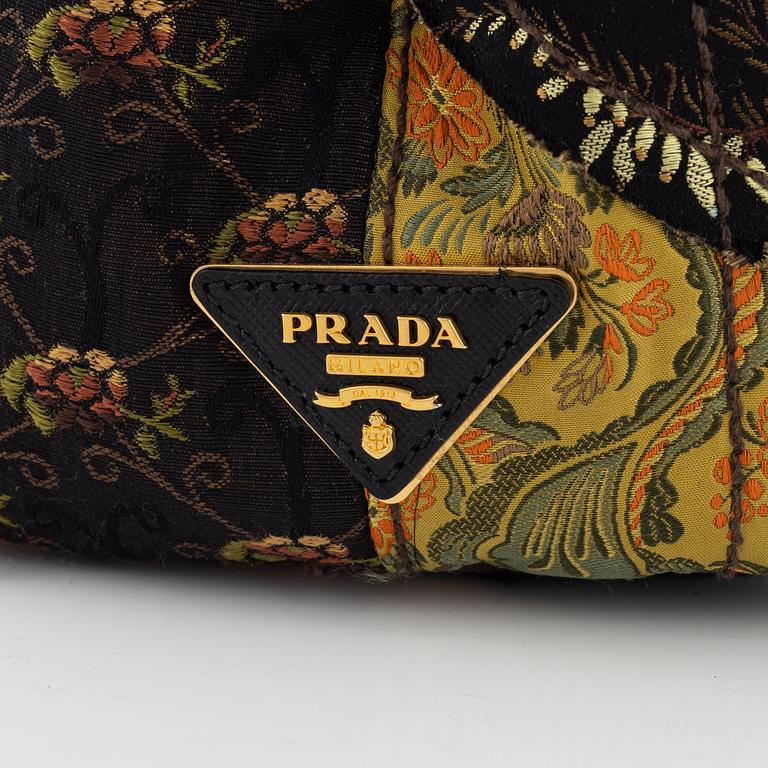 Prada, a embroidered silk 'Broccato patch' bag.