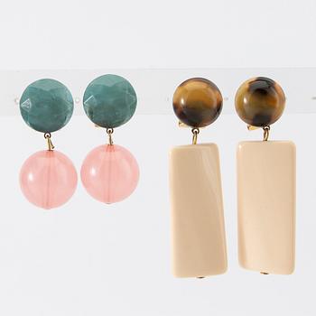 Firma Svenskt Tenn, örhängen, 4 par, "Milano Plätt" och "Milano Sfär".