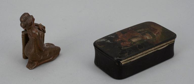 MINIATYRSKULPTUR och LACKDOSA, Mellaneuropa och Ryssland omkring 1900.