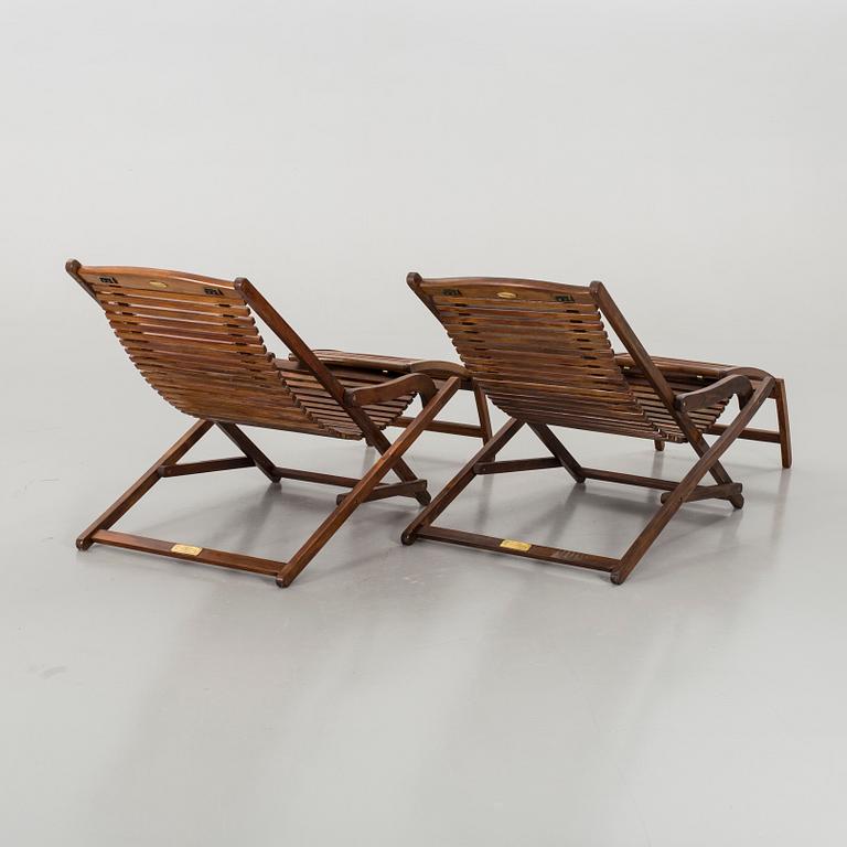 TWO HARDWOOD DECKCHAIRS JUTLANDIA.