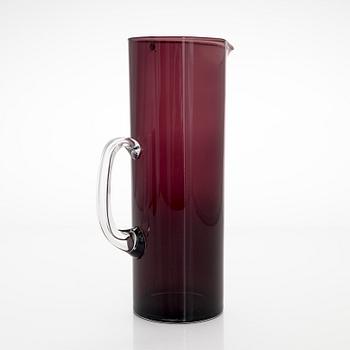 Timo Sarpaneva, dricksglas, 6 st, samt tillbringare, i-serien, Iittala tidigt 1960-tal.