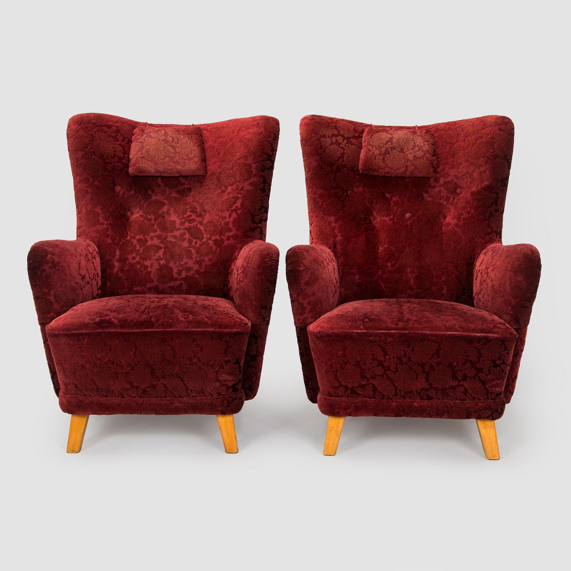 Ilmari Lappalainen, fåtöljer, ett par, "Rex", Asko, 1900-talets mitt.