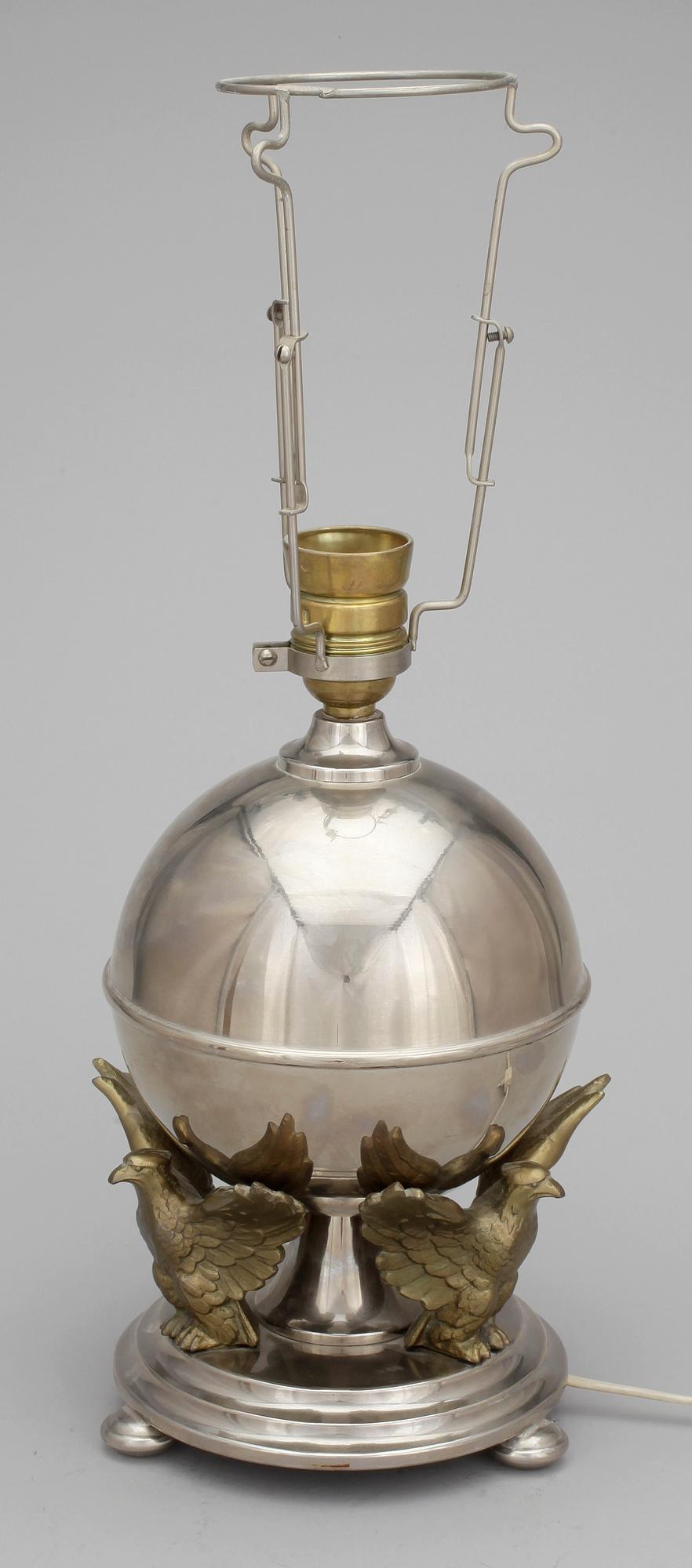 BORDSLAMPA, metall, Art Déco, 1900-talets första hälft.