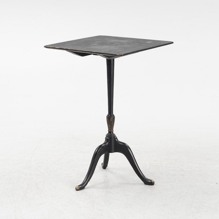 A Swedish tilt top table, from Nils Asplind's workshop signed and dated 1814.