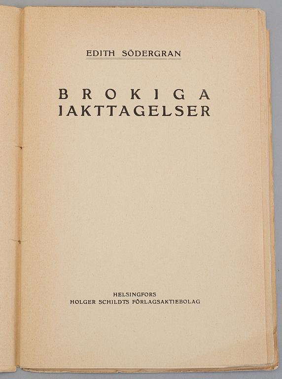 BOK, Fyra originalupplagor av Edith Södergran, Dikter.