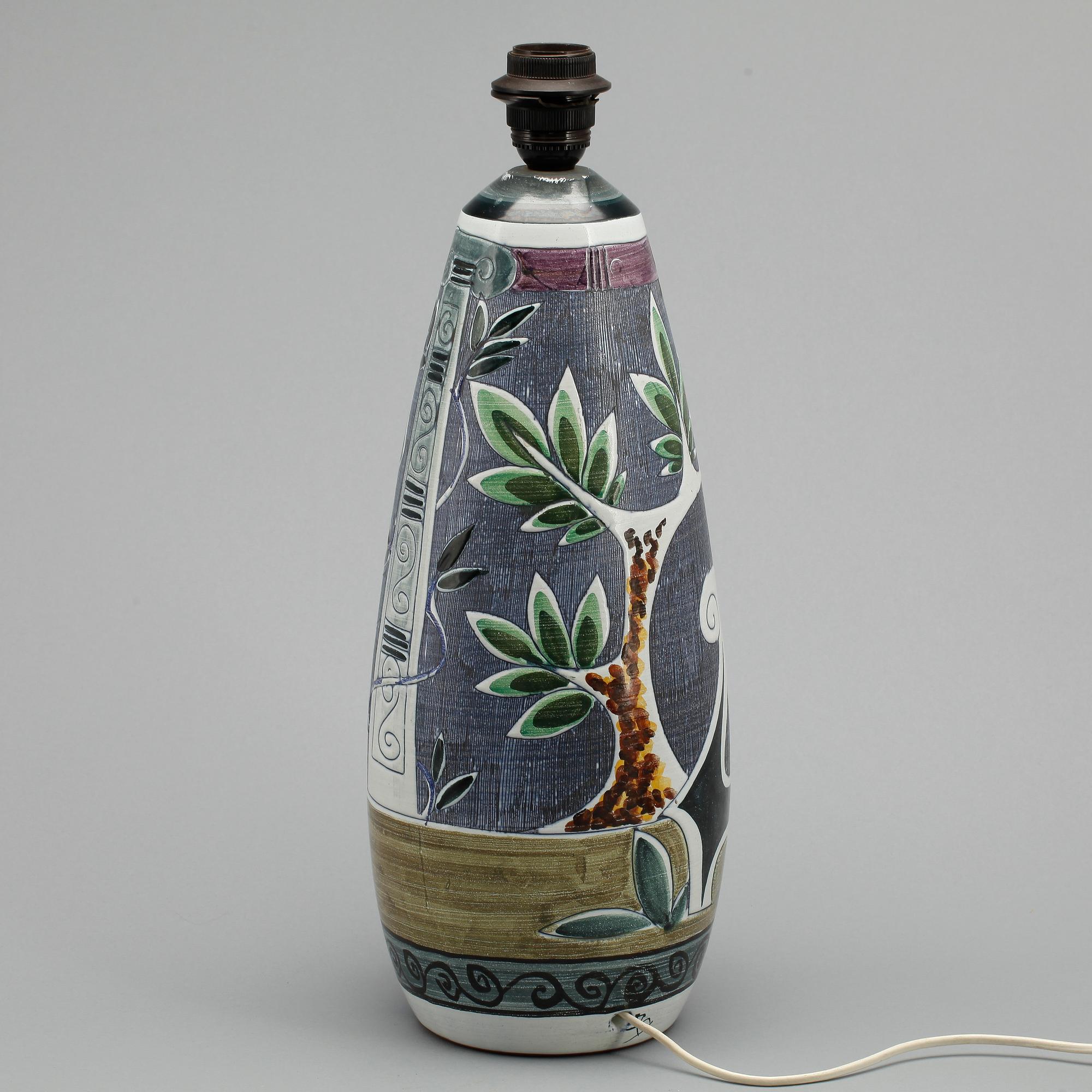 GOLVLAMPA, keramik. Marian Zawadzki, Tilgmans, monogramsignerad.