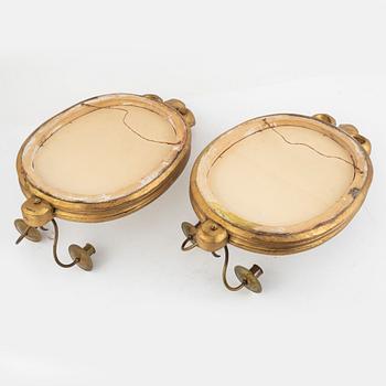 Mirror sconces, Gustavian style, second half of the 20th century.