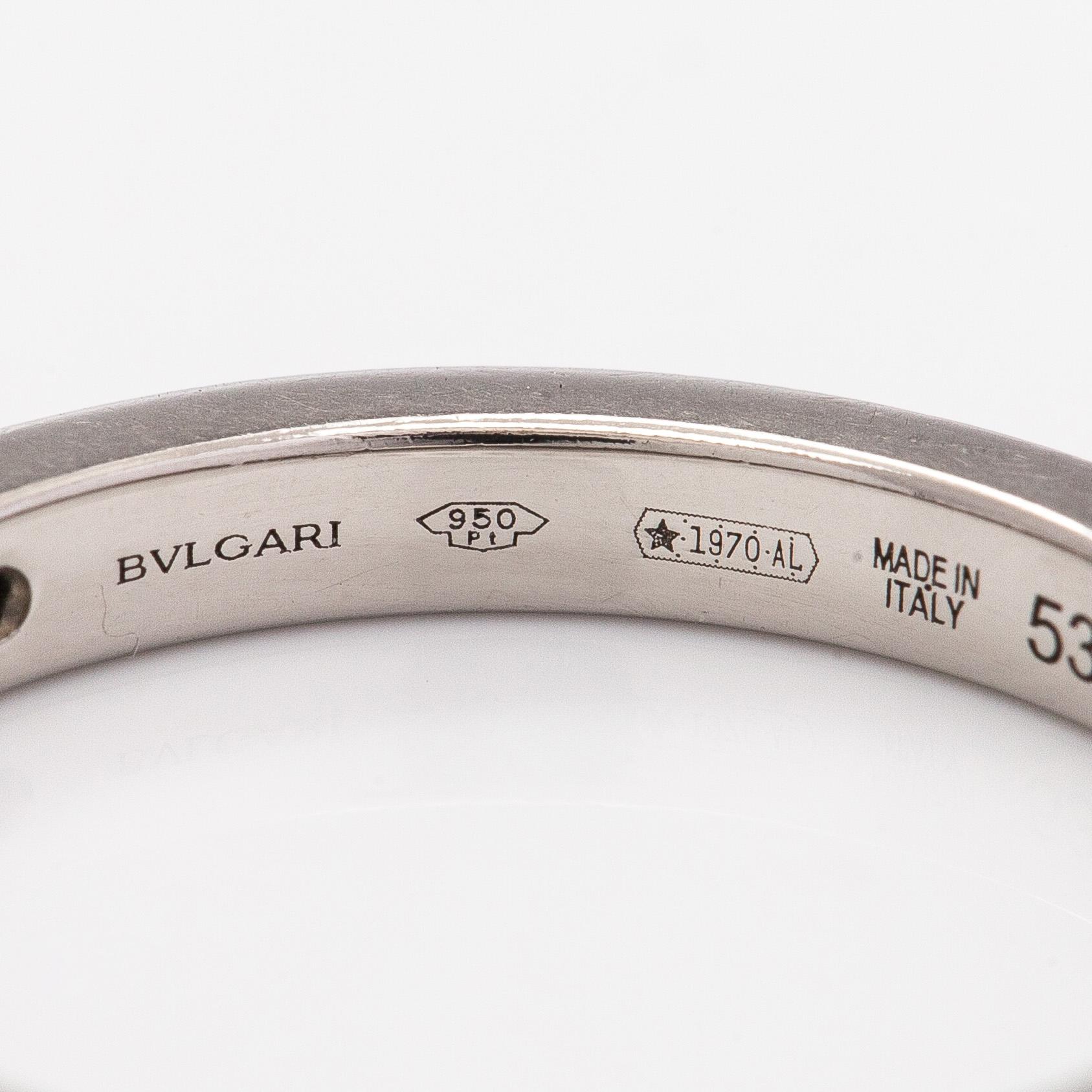 Bulgari, a platinum 'Venezia' ring with brilliant-cut diamonds.