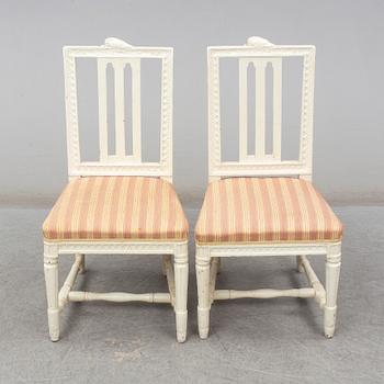 A pair of late 18th century Gustavian chairs.