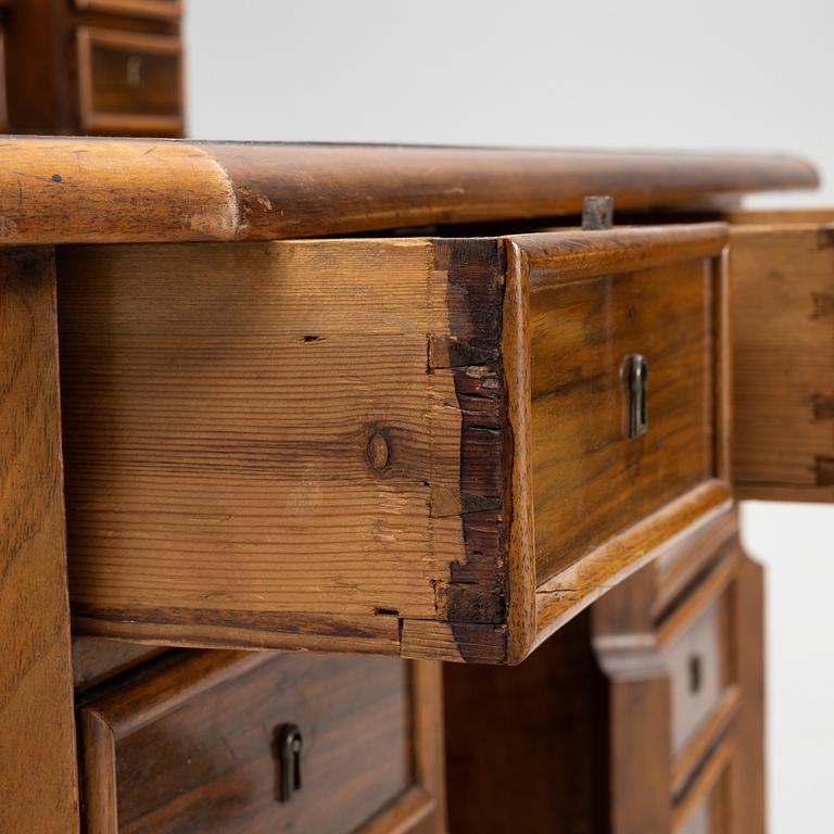 A late Baroque parquetry 'kneehole' desk, Stockholm, first part of the 18th century.