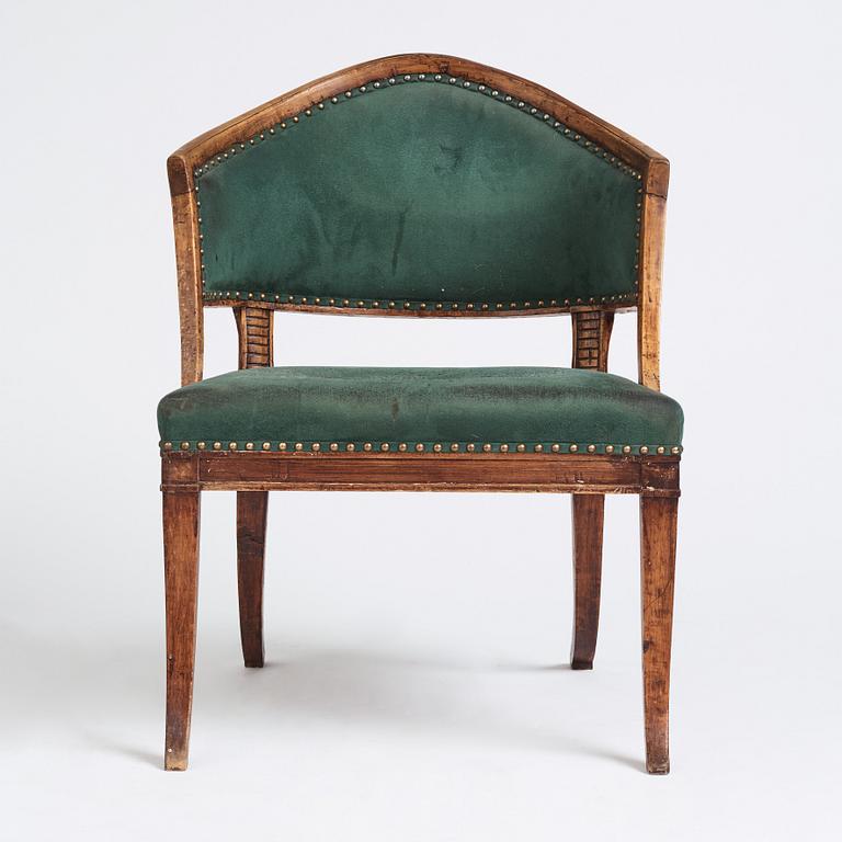 A late Gustavian armchair, late 18th century.