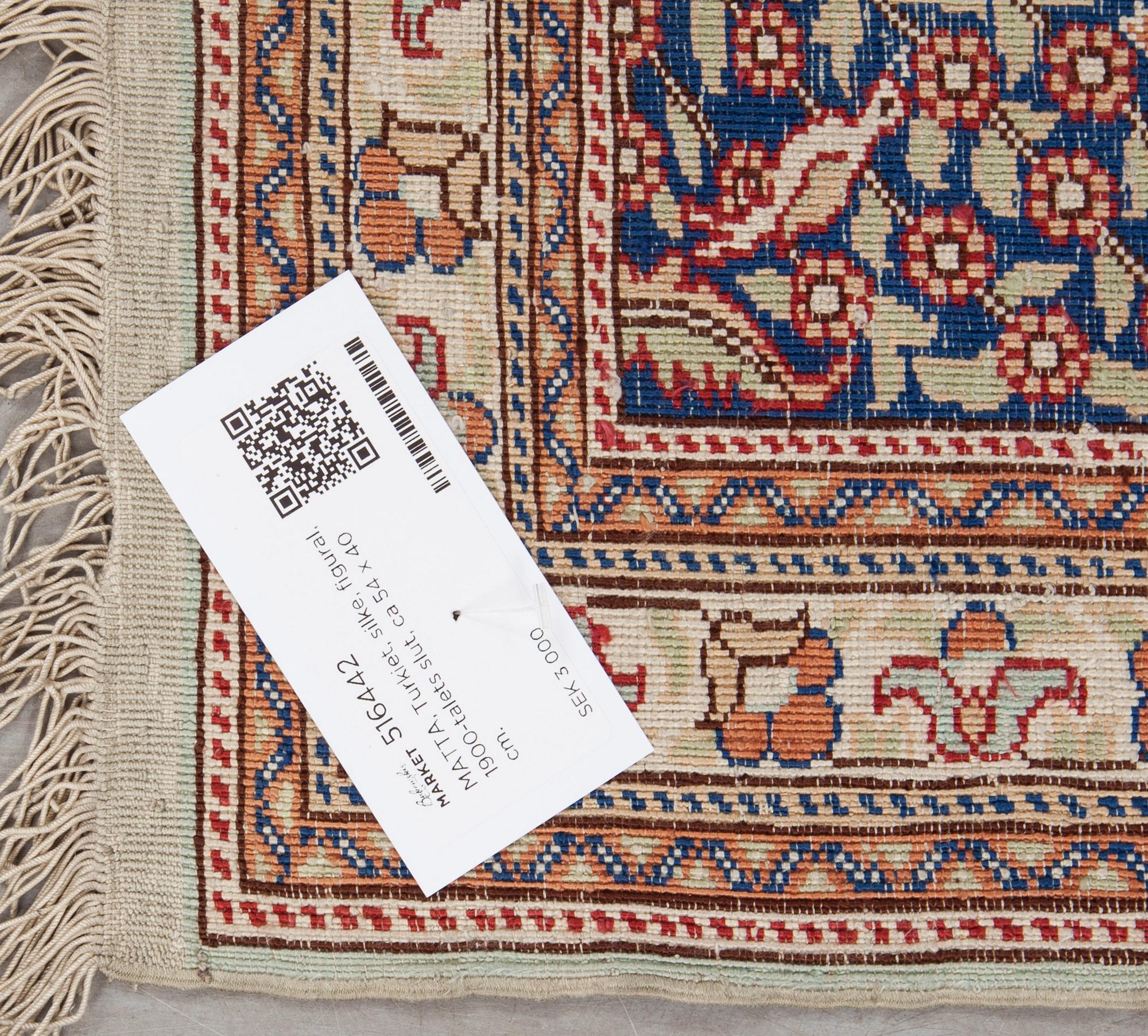 MATTA, Turkiet, silke, figural, 1900-talets slut, ca 54 x 40 cm.