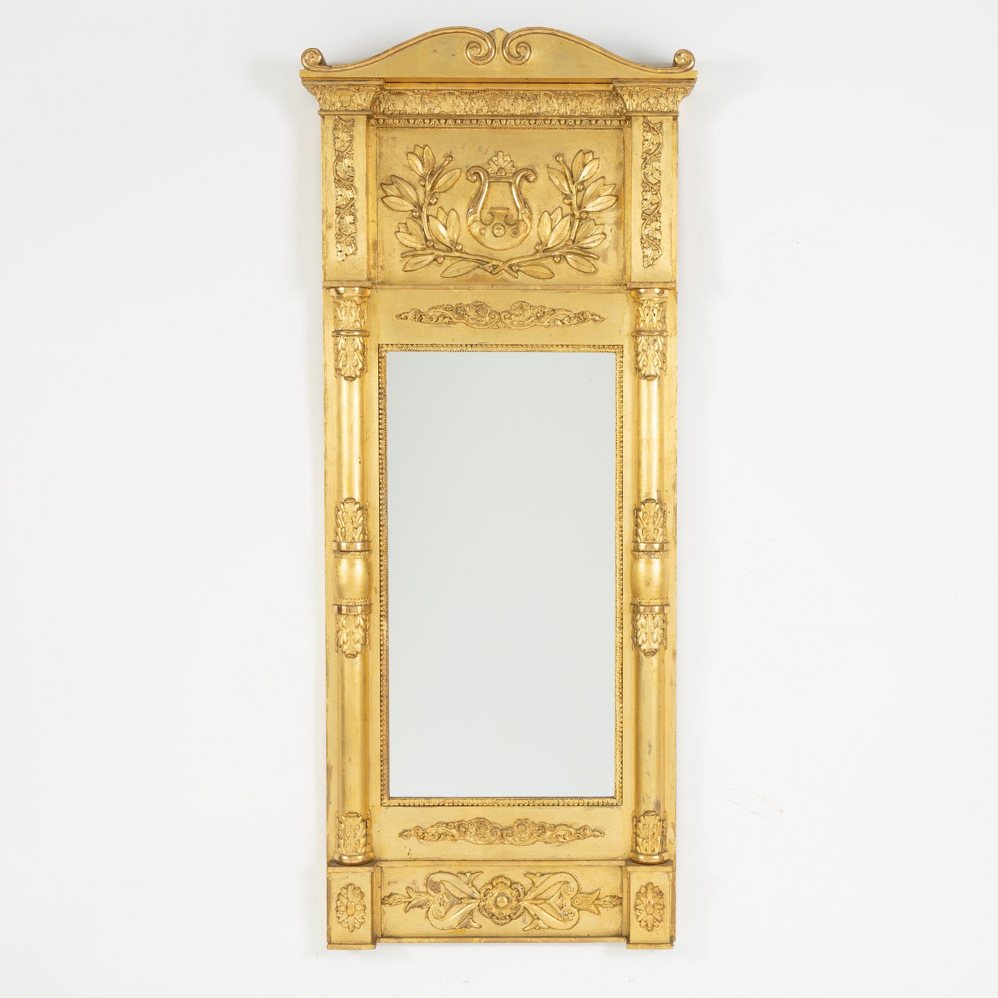 An Empire mirror, J.P.Åkervall, Falun, Sweden, early 19th century.