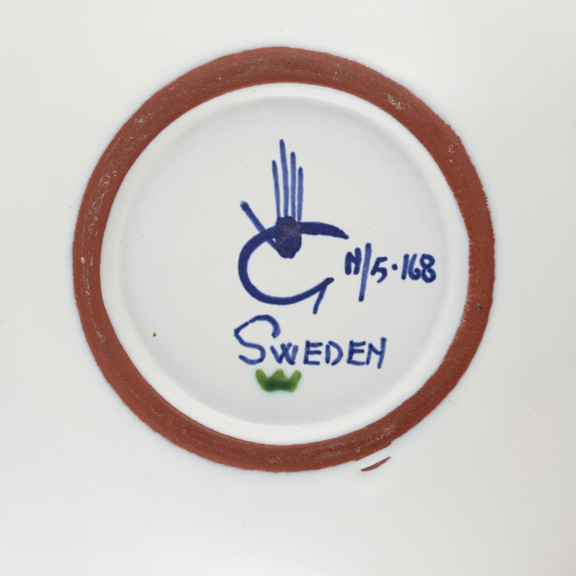 Stig Lindberg, skål samt vas, fajans, Gustavsberg studio.