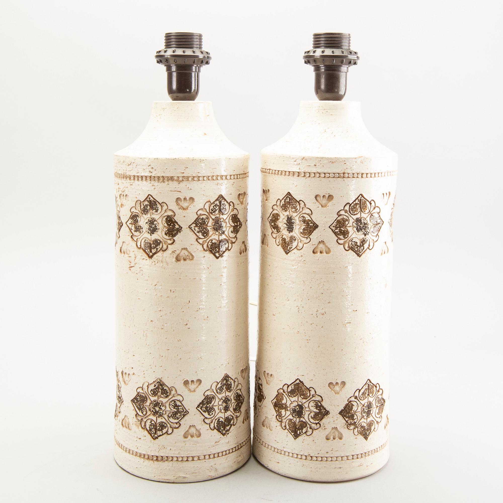 Table lamps a pair of Bitossi / Bergboms 1970s.