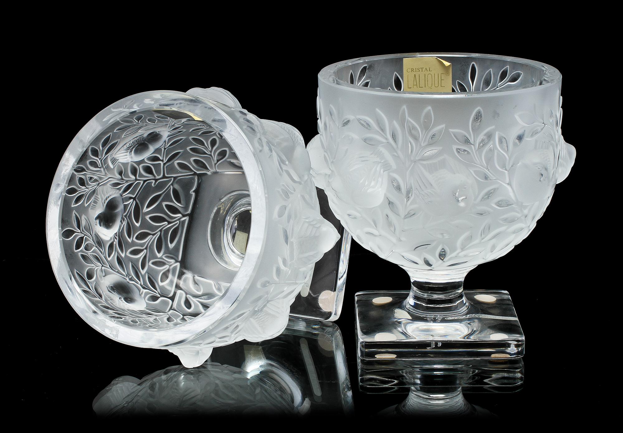 VASER, ett par, glas, "Elisabeth", Lalique.