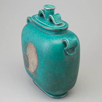 WILHELM KÅGE, an 'Argenta' stoneware  lidded vase from Gustavsberg, 1948.