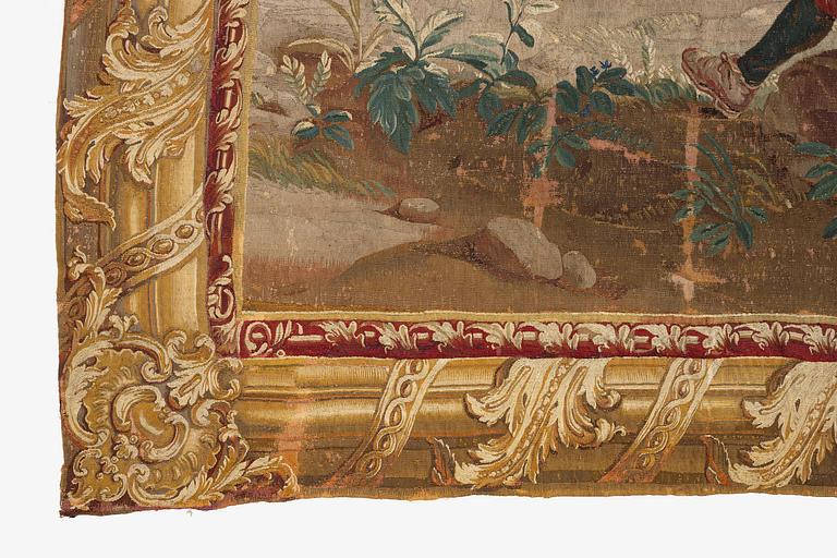 Jacob van der Borcht, vävd tapet, "Kermess" gobelängteknik ca 337 x 278 cm, Bryssel, Flanderna, signerad I. V. D BORCHT & Bryssels stadsmärke.