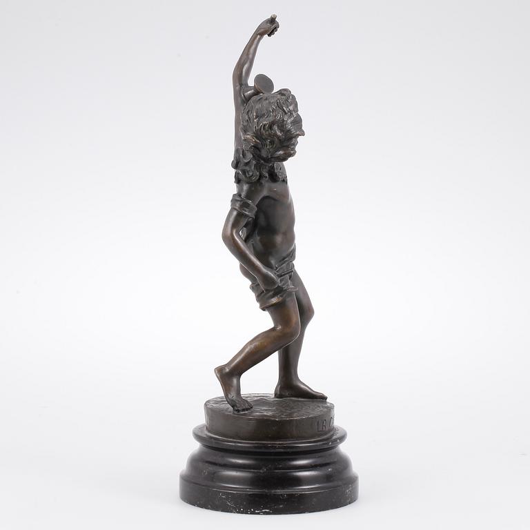 STATYETT, brunpatinerad brons, märkt Goldscheider, 1800-tal.