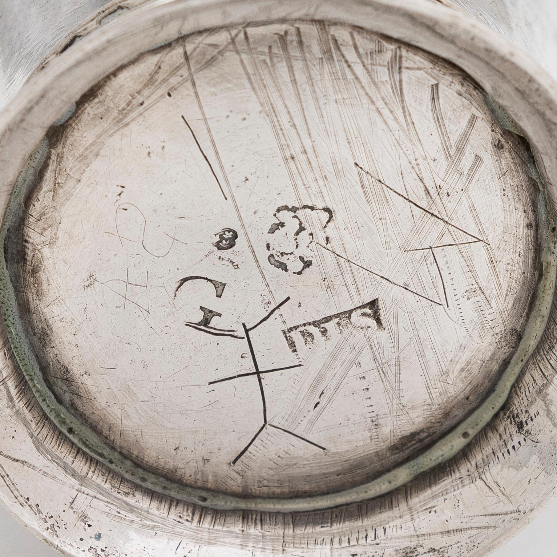 Bägare, 2 st, silver, Daniel Lundström, Stockholm 1765 och  ET, Ekenäs, Finland 1883.