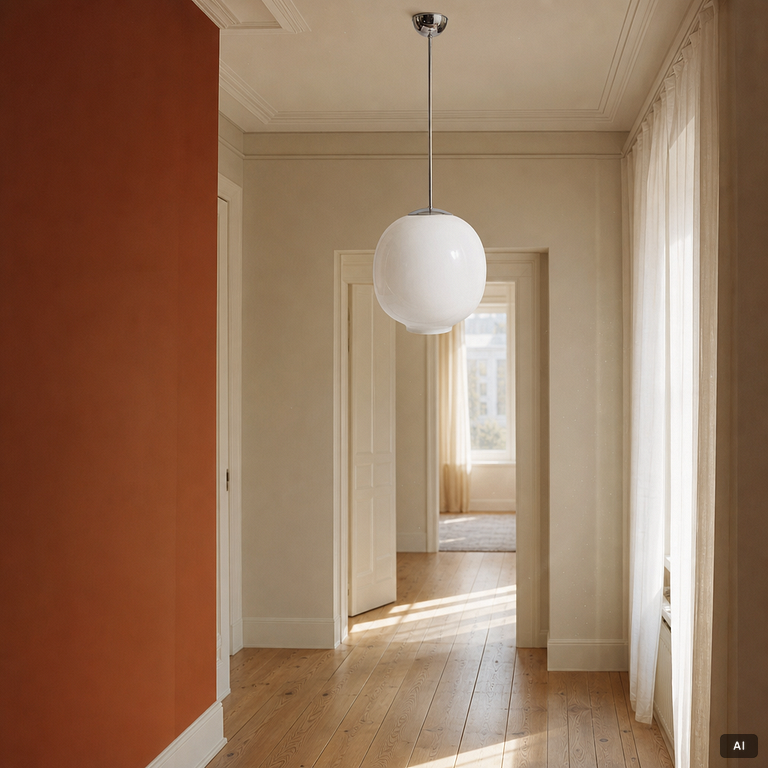A pair of monumental pendant lamps, Zero, Pukeberg H470.