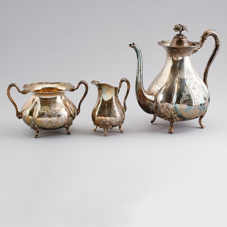 KAFFESERVIS, 3 delar, silver, 1917. Vikt ca 1297 gram.