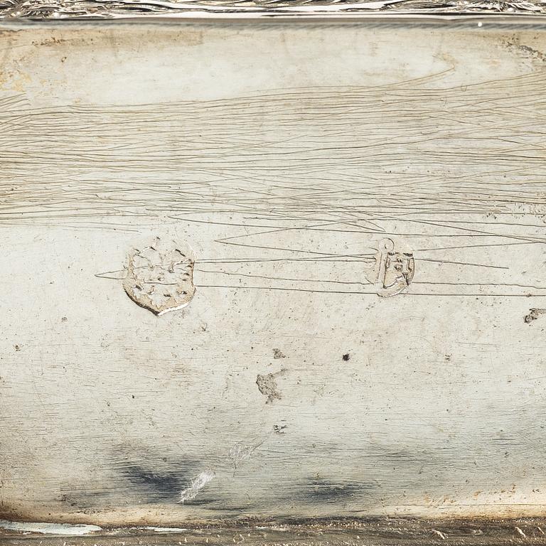 Samuel Hoff den äldre, teburk, silver, Lübeck, omkring 1740.