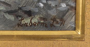 Lindorm Liljefors, olja på pannå, signerad och daterad -71.