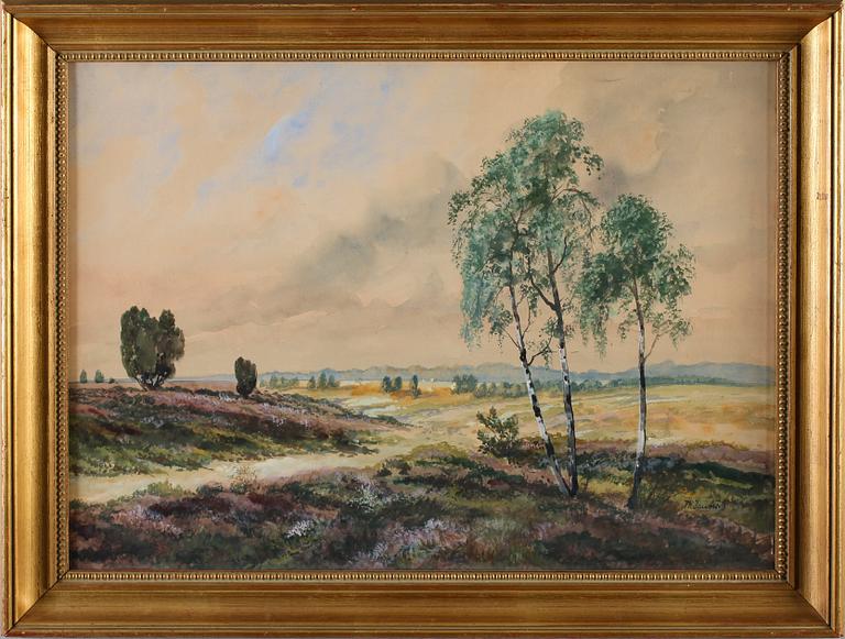 P.H JANOWITZ, akvarell, signerad.