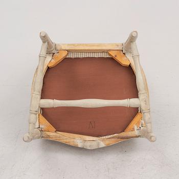 A Gustavian open armchair, Stockholm, late 18th century.
