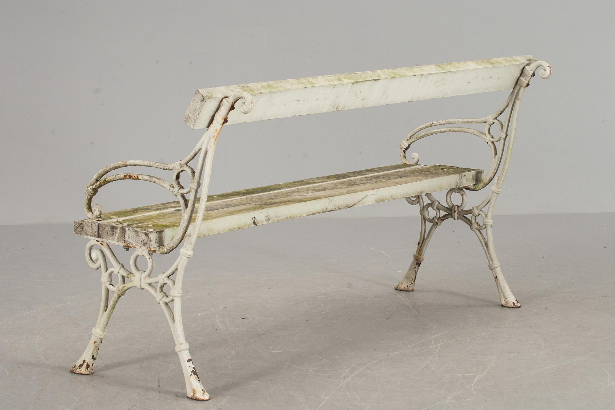 TRÄDGÅRDSBÄNK, gjutjärn, omkring 1900.